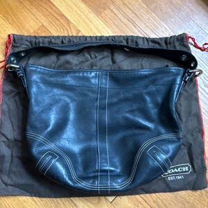 Coach Black Leather Hobo Bag